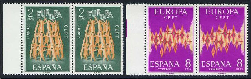 Spain 1972 Europa Stamp Set. SG2148-SG2149.