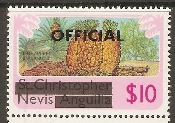 Nevis 1980 $10 Official Stamps series. SGO10.