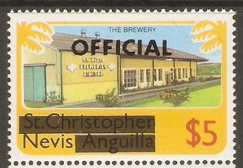 Nevis 1980 $5 Official Stamps series. SGO9.