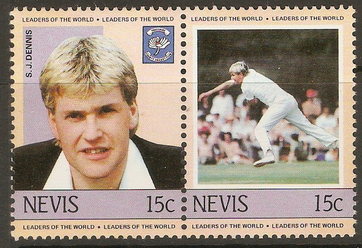 Nevis 1984 15c Cricketers (2nd. Series). SG239-SG240.