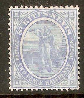 St. Kitts-Nevis 1905 2d Bright blue. SG17.