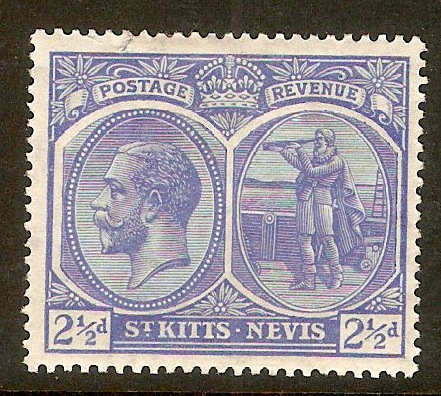 St. Kitts-Nevis 1920 2d Ultramarine. SG28.
