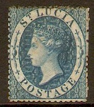 St Lucia 1860 (4d) Blue. SG2.