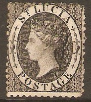 St Lucia 1864 (1d) Black. SG11.