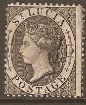 St Lucia 1864 (1d) Black. SG15.