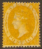 St Lucia 1864 (4d) Yellow. SG16.