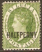 St Lucia 1882 d Green. SG25.