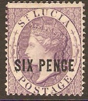 St Lucia 1882 6d Violet. SG28.