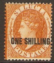St Lucia 1882 1s Orange. SG29.