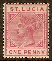 St Lucia 1883 1d Carmine-rose. SG32.