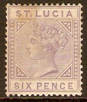St Lucia 1883 6d Lilac. SG35.