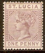 St Lucia 1886 1d Dull mauve. SG39.