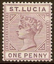 St Lucia 1891 1d Dull mauve. SG44.