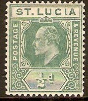 St Lucia 1904 ½d Green. SG65.