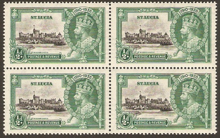 St Lucia 1935 d Silver Jubilee Stamp. SG109.