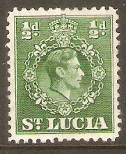 St Lucia 1938 ½d Green. SG128a.