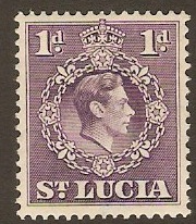 St Lucia 1938 1d Violet. SG129.