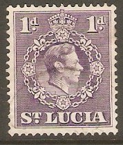 St Lucia 1938 1d Violet. SG129.
