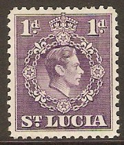St Lucia 1938 1d Violet. SG129a.