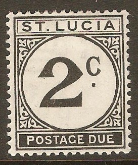 St Lucia 1949 2c Black Postage Due. SGD7.