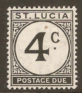 St Lucia 1949 4c Black Postage Due. SGD8a.