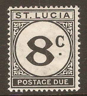 St Lucia 1949 8c Black Postage Due. SGD9.
