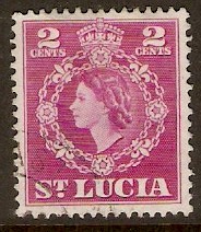 St Lucia 1953 2c Magenta. SG173.