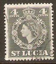 St Lucia 1953 4c Slate. SG175.