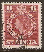 St Lucia 1953 8c Lake. SG178.