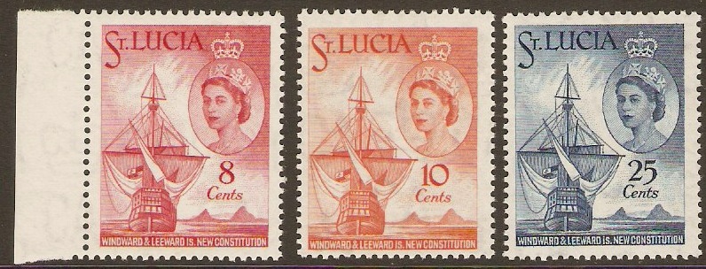 St Lucia 1960 New Constitution Set. SG188-SG190.