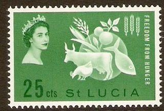 St Lucia 1963 25c Freedom from Hunger Stamp. SG194.