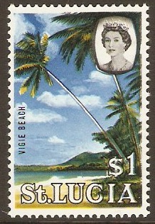 St Lucia 1964 $1 QEII Definitive series. SG209.