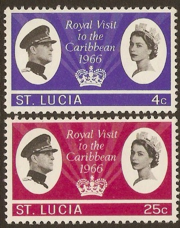St Lucia 1966 Royal Visit Set. SG220-SG221.