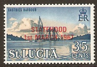 St Lucia 1967 35c Statehood overprint series. SG237.