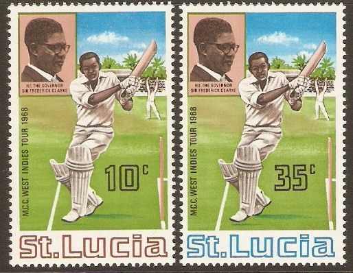 St Lucia 1968 MCC Cricket Tour Set. SG243-SG244.
