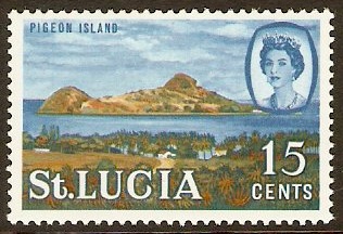 St Lucia 1968 15c QEII Definitive Stamp. SG249.