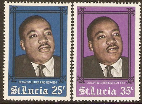 St Lucia 1968 Martin Luther King Set. SG250-SG251.