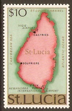 St Lucia 1970 $10 Views Series. SG289a.