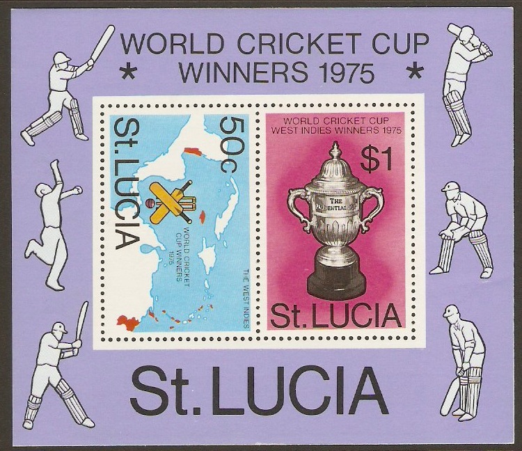 St Lucia 1976 World Cup Cricket Sheet. SGMS433.