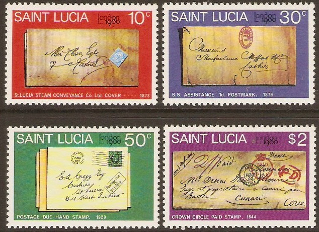 St Lucia 1980 Stamp Exhibition Set. SG519-SG522.