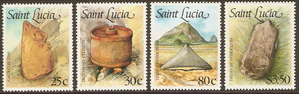 St Lucia 1988 Amerindian Artifacts Set. SG973-SG976.