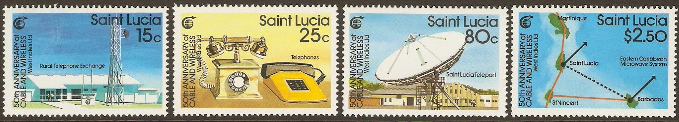 St Lucia 1988 Cable and Wireless Anniv. Set. SG981-SG984.