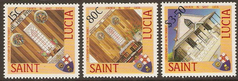 St Lucia 1988 Church Anniversary Set. SG985-SG987.