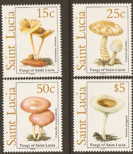 St Lucia 1989 Fungi Set. SG1022-SG1025.