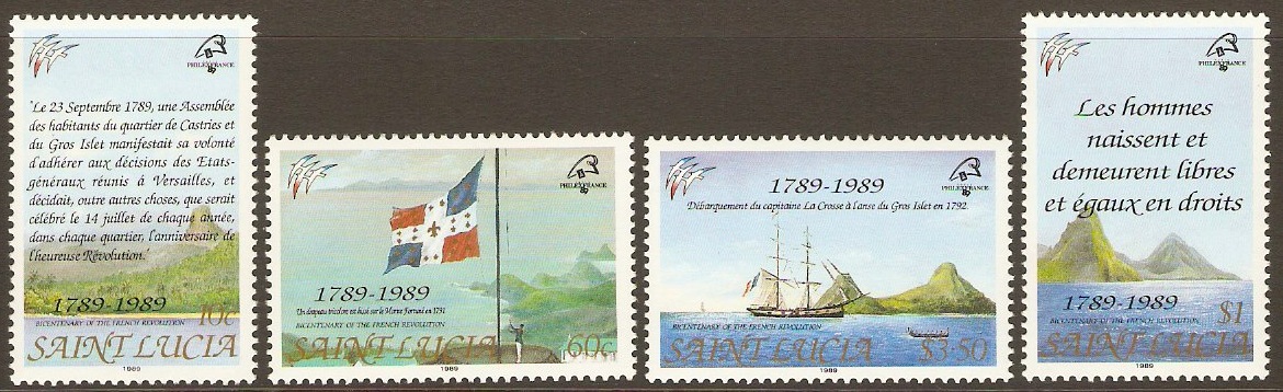 St Lucia 1989 French Revolution Set. SG1026-SG1029.