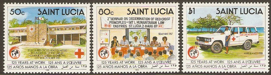 St Lucia 1989 Red Cross Anniversary Set. SG1030-SG1032.