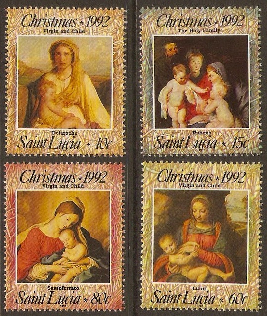 St Lucia 1992 Christmas Set. SG1092-SG1095.