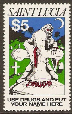 St Lucia 1993 $5 Anti-drugs Campaign Stamp. SG1096.