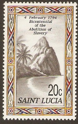 St Lucia 1994 20c Abolition of Slavery Stamp. SG1103.