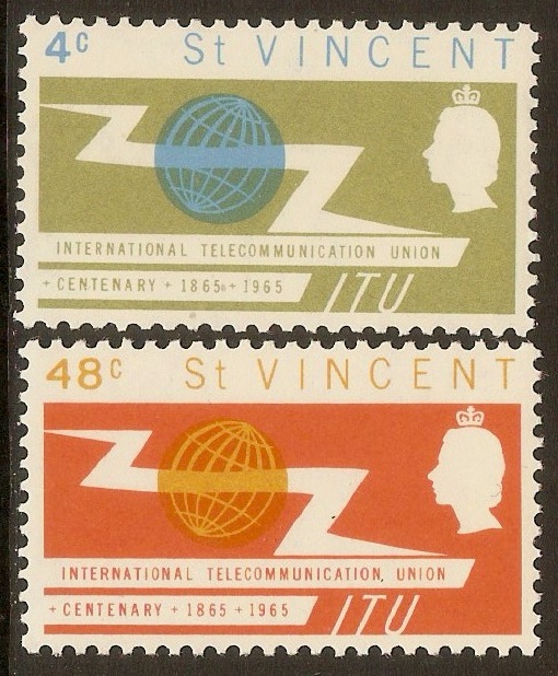 St. Vincent 1965 ITU Centenary Stamps. SG229-SG230.